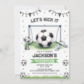 Soccer Kids Boy Birthday Party Invitation Einladung (Vorderseite)