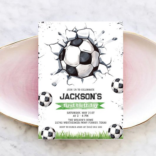 Soccer Kids Boy Birthday Party Invitation Einladung