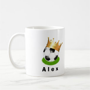 Soccer King Gold Crown Personalisierter Name Kaffeetasse