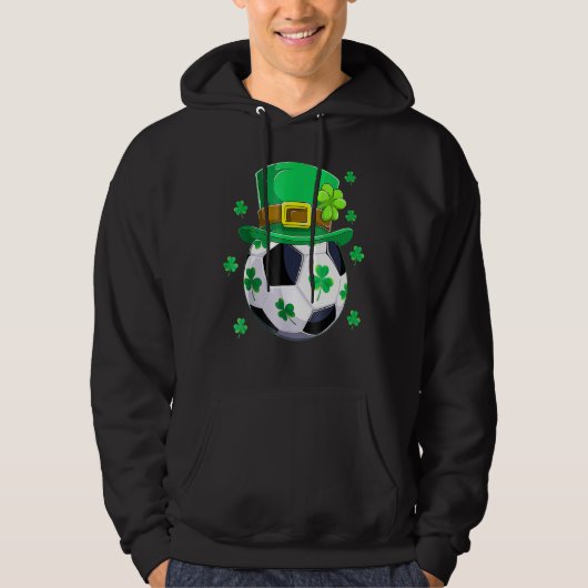 Soccer Leprechaun Hat Kleeblatts C St Patricks Day Hoodie (Vorderseite)