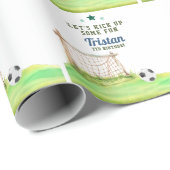 Soccer “Let’s Kick Up Some Fun” Any Age Birthday Geschenkpapier (Rolleneckpunkt)