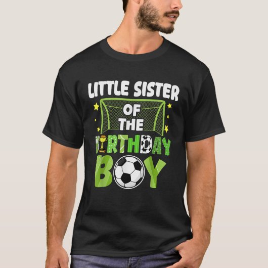 Soccer Little Sister Birthday Boy Party Family Mat T-Shirt (Vorderseite)