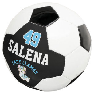 Soccer Llama - Blau, Schwarz und Weiß Fußball