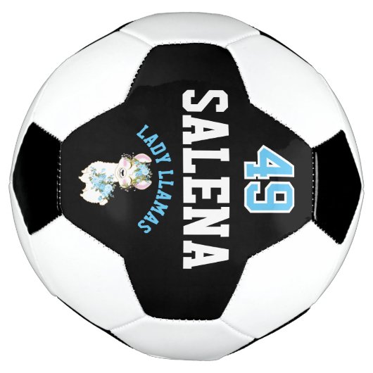 Soccer  Llama  - Blue, Black and White  Fußball (Gedreht)