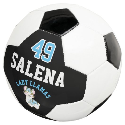 Soccer Llama - Blue, Black and White Fußball (Dreiviertel)