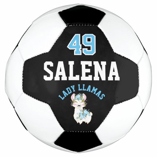 Soccer  Llama  - Blue, Black and White  Fußball (Vorderseite)