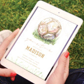 Soccer Luxury Girl Birthday Pink Gold Einladung