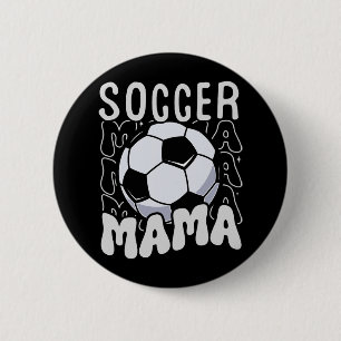 Soccer Mama Groovy Retro Soccer Mama Mütter Tag Button