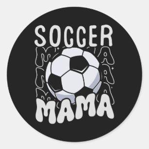 Soccer Mama Groovy Retro Soccer Mama Mütter Tag Runder Aufkleber
