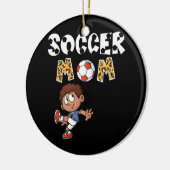 Soccer Mama Leopard Niedlicher Junge Fußball spiel Keramik Ornament (Links)