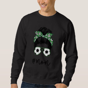 Soccer Mama Messy Bun Aviator Brille Soccer Mutter Sweatshirt