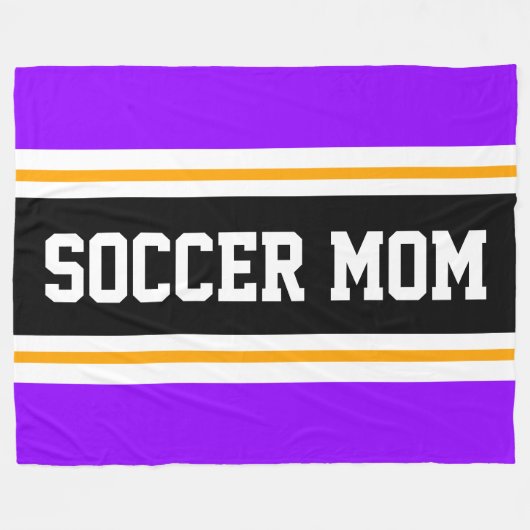 SOCCER MAMA Spaß Helle, Lila, schwarz-gelbe Streif Fleecedecke (Vorderseite (Horizontal))