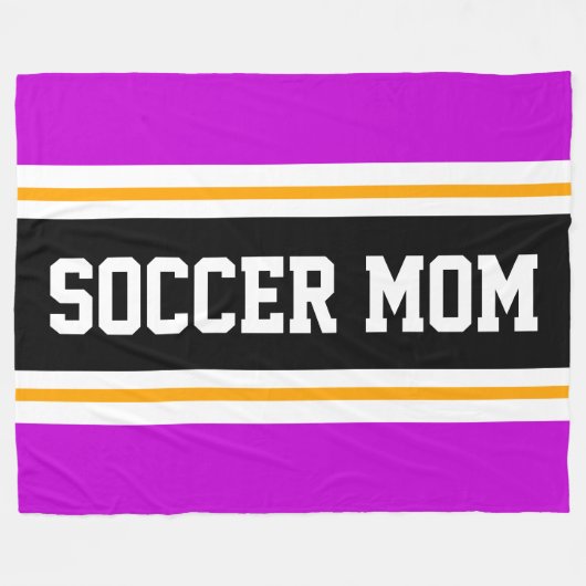 SOCCER MAMA Spaß Rosa Schwarz-weiße Racing Streife Fleecedecke (Vorderseite (Horizontal))