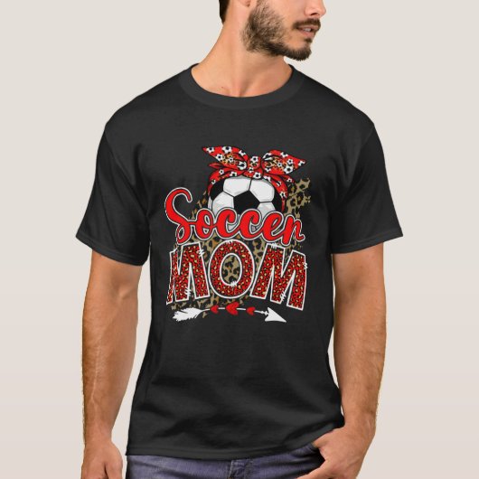 Soccer Mom Mama Mother's Day Leopard Sport Mom Mam T-Shirt (Vorderseite)