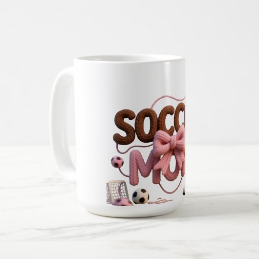 Soccer Mom mug – Faux Yarn Cozy Pullover Gift Kaffeetasse (Vorderseite Links)