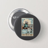 Soccer Mom Skeleton Tarot Card Vintage Halloween  Button (Vorne & Hinten)
