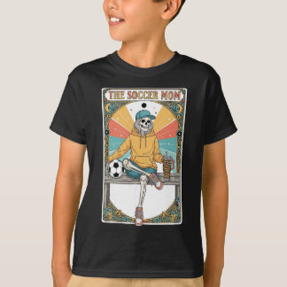 Soccer Mom Tarot Card Skeleton Coffee Byll Sidelin T-Shirt