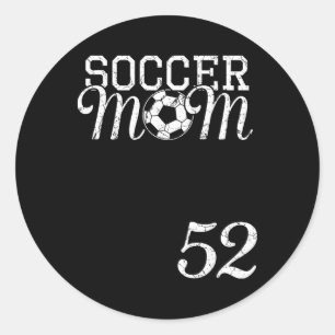 Soccer-Mom-Trikot Nummer 52 Lieblingsspieler #52 T Runder Aufkleber
