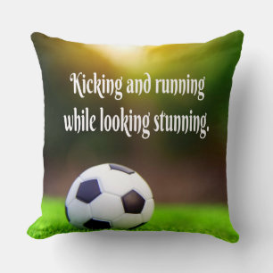 Soccer Motivierend Inspiration Green Field Kissen
