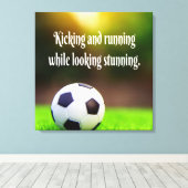 Soccer Motivierend Inspiration Green Field Leinwanddruck (Insitu (Holzboden))