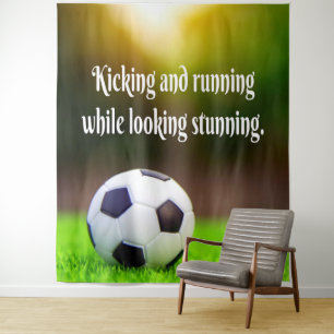 Soccer Motivierend Inspiration Green Field Wandteppich