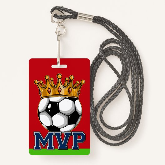 Soccer MVP Abzeichen Ausweis (Vorderseite mit Schlüsselband)
