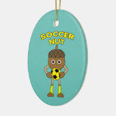 Soccer Nut Text Keramik Ornament (Links)