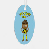 Soccer Nut Text Ornament Aus Metall (Vorderseite Rechts)
