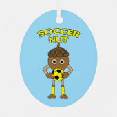 Soccer Nut Text Ornament Aus Metall (Rückseite)