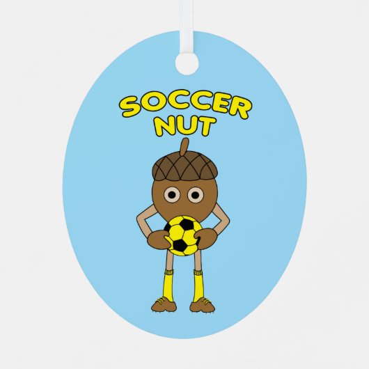 Soccer Nut Text Ornament Aus Metall (Rückseite)