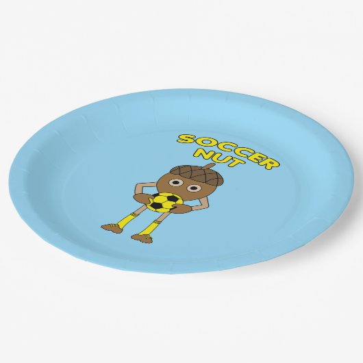 Soccer Nut Text Pappteller (Schrägansicht)
