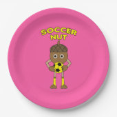 Soccer Nut Text Pappteller (Vorderseite)