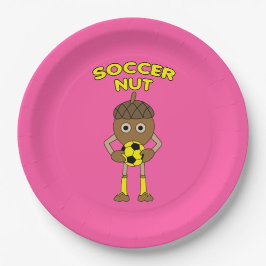Soccer Nut Text Pappteller (Vorderseite)