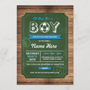 Soccer Oh Boy Baby Shower Football Einladung