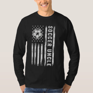 Soccer Onkel American Flag Proud Soccer Uncle Fath T-Shirt