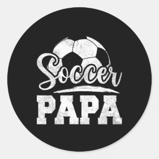 Soccer Papa Soccer Player Game Day Father's Day  Runder Aufkleber