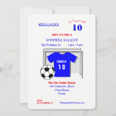 Soccer Party Blue Soccer Shirt Personalisiert Einladung (Vorderseite)
