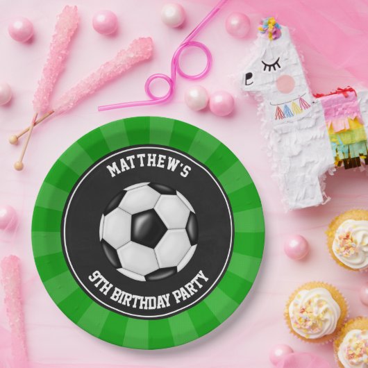 Soccer Party Cake Dinner Teller Personalisiert (Party)