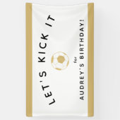 Soccer Party Custom Sign Gold und White Banner (Vertikal)