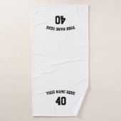 Soccer Personalized Black and White Towel Badehandtuch (Badehandtuch)