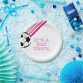 Soccer Pink Stripes Hat versucht Geburtstag Pappteller (Party)