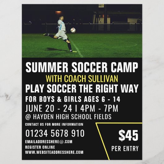 Soccer Pitch, Soccer Camp Advertising Flyer (Vorne)