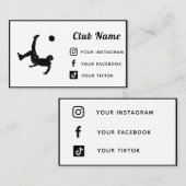 Soccer Player Coach Club Team Simple Social Media Visitenkarte (Vorne/Hinten)