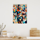 Soccer Player Cubist Poster (Küche)