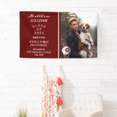 Soccer Player Foto Dk Red Graduation Banner (Insitu)