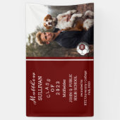 Soccer Player Foto Dk Red Graduation Banner (Vertikal)