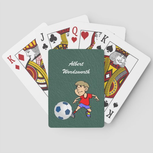 Soccer - Player image and Ball - Personalize Spielkarten (Rückseite)
