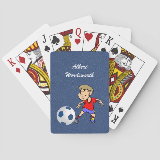 Soccer - Player image and Ball - Personalize Spielkarten (Rückseite)