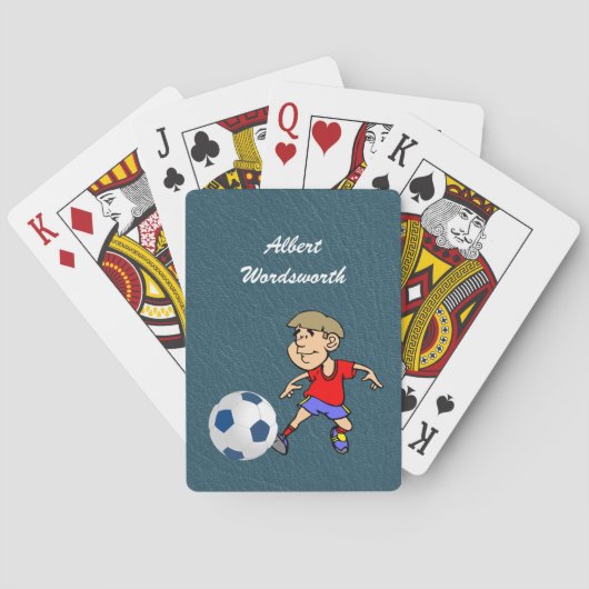 Soccer - Player image and Ball - Personalize Spielkarten (Rückseite)