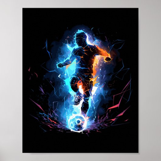 Soccer Player Lightning Poster (Vorne)